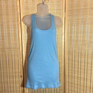 Bella Sky Blue 100% Cotton Long Ribbed Racerback Tank Top XXLarge
